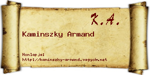 Kaminszky Armand névjegykártya